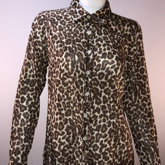 J. Crew Perfect Shirt in Leopard Print - Picture 2 of 3